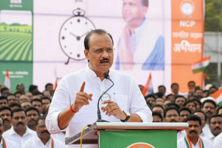 Ajit Pawar addressing a public gathering before the Maharashtra plane crash tragedy