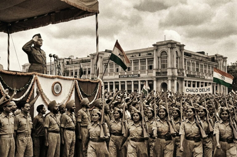 নেতাজি কীভাবে গড়েছিলেন আজাদ হিন্দ ফৌজ | How Azad Hind Fauj was formed Netaji Subhas Chandra Bose addressing the Azad Hind Fauj soldiers, visualizing the INA Formation Story