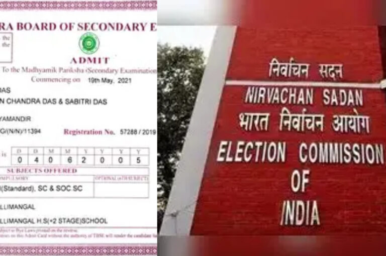 SIR documents verification in West Bengal NOT showing Madhyamik admit card and Election Commission of India building.