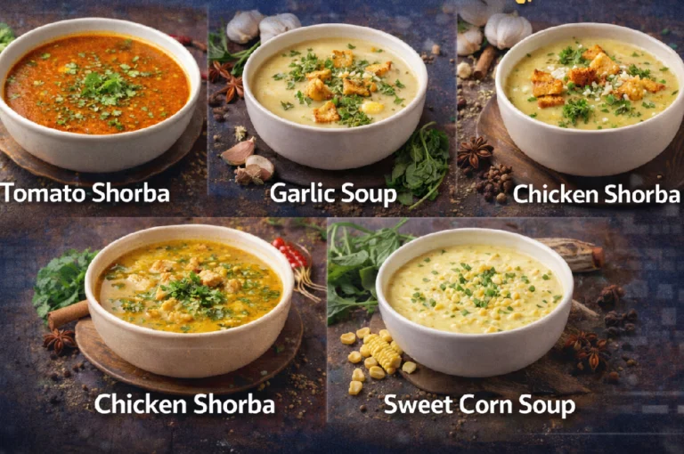 Indian Soup Recipes: শীতের রাতে গরমে ভরা এই ৫ Desi Soup না খেলেই নয়, সর্দি-কাশির যম এই ঘরোয়া টোটকা Indian Soup Recipes showing hot tomato coriander shorba in a bowl with spices.