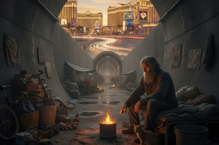 Secret World of Las Vegas Mole People, লাস ভেগাসের ঝলমলে আলোর নিচে সুড়ঙ্গবাসীদের অন্ধকার জীবন।