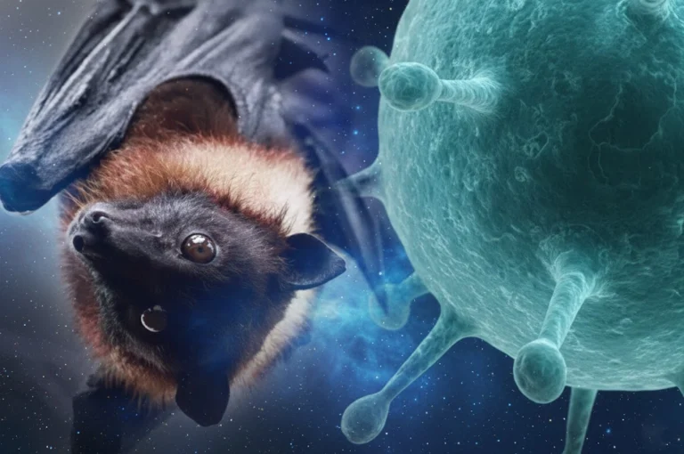 নিপা ভাইরাস থেকে শিশুদের কিভাবে রক্ষা করবেন? │ How To Protect Child From Nipah Virus Fruit bat and virus illustration showing Nipah virus transmission — How to protect child from Nipah Virus.