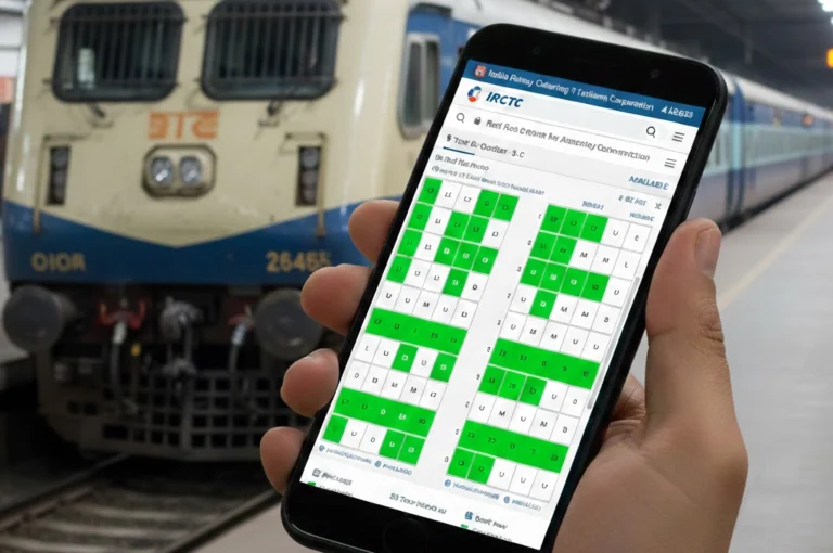 তৎকাল ছাড়াই কনফার্ম সিট! শেষ মুহূর্তে ট্রেনে নিশ্চিত আসন পাওয়ার সহজ কৌশল জানুন IRCTC charts vacancy train hack showing green available seats after final chart preparation