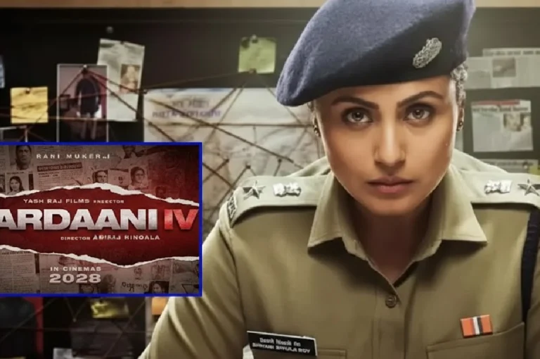 Rani Mukerji as Shivani Shivaji Roy in police uniform during investigation scene – Mardaani 3 Review image.
