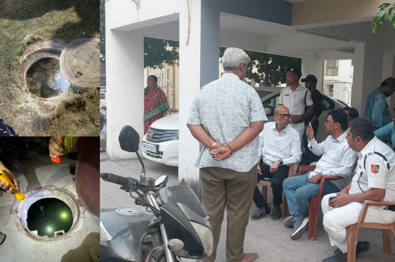 সাপুরজিতে ৪ দিন পরেও মেলেনি সুরাহা! এক বালতি জলের জন্য হাহাকার বাসিন্দাদের Residents inspecting contaminated underground water tank and receiving bottled water supply during Sapoorji water crisis at housing complex.