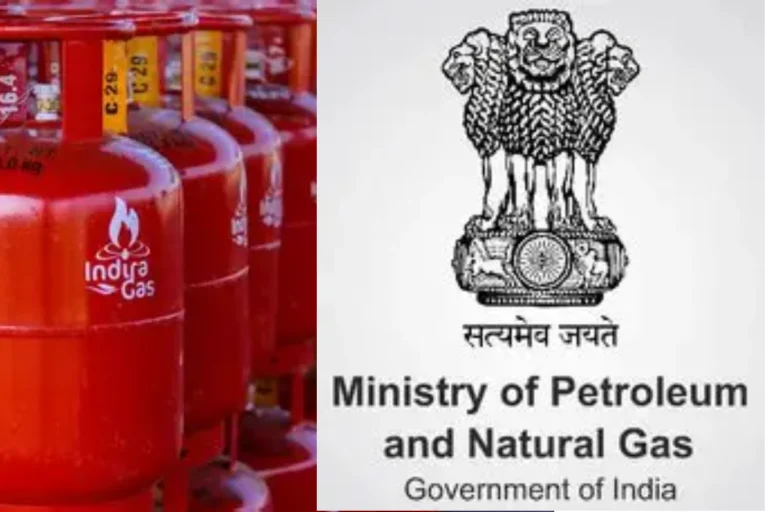 "Gas Cylinder Shortage India: Indane LPG cylinders shortage crisis 2026 with Ministry of Petroleum and Natural Gas emblem amid supply chain disruptions West Asia conflict"