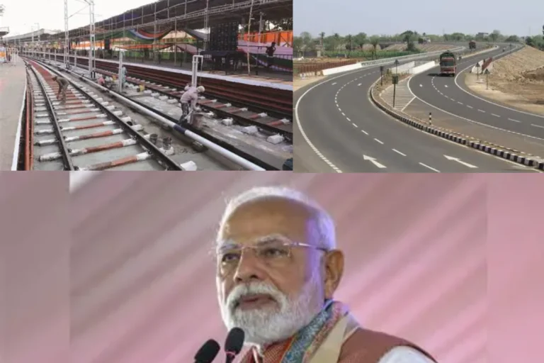 Narendra Modi West Bengal Projects 18680 Crore announcement during Brigade rally highlighting highways, railway connectivity and port development initiatives for infrastructure growth in West Bengal.