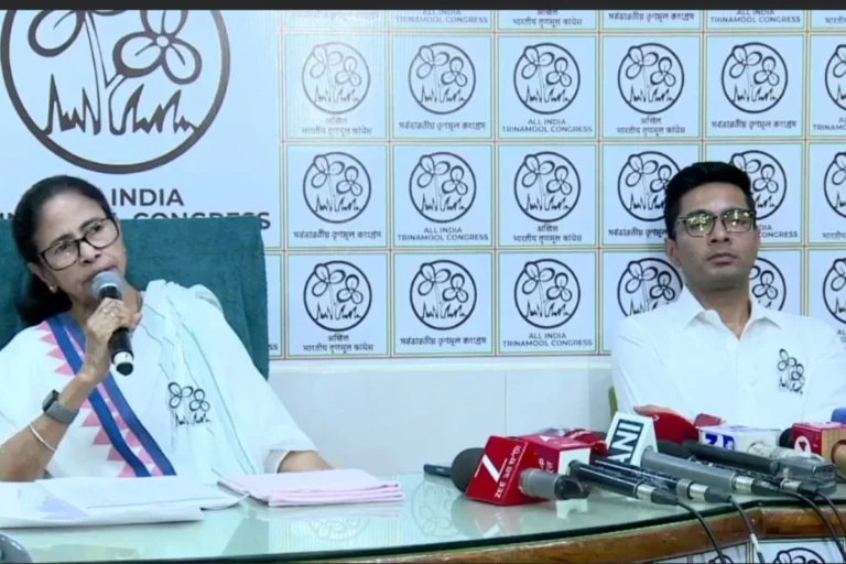TMC Candidate List 2026 Women Candidates press conference with Mamata Banerjee and Abhishek Banerjee announcing women candidates