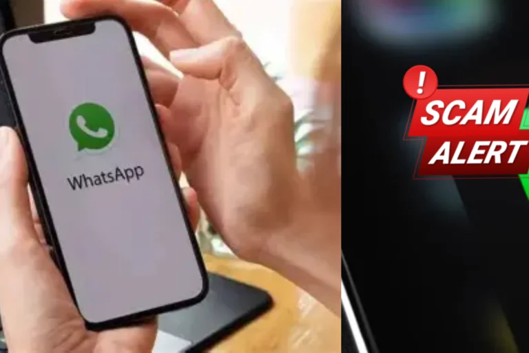 WhatsApp Scam Warning Messages alert showing cyber fraud messages, OTP scam, job scam and lottery scam on smartphone screen