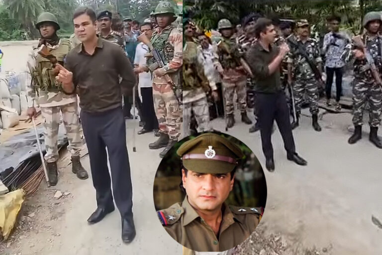 UP Singham Ajaypal Sharma threatening candidate's family in Falta