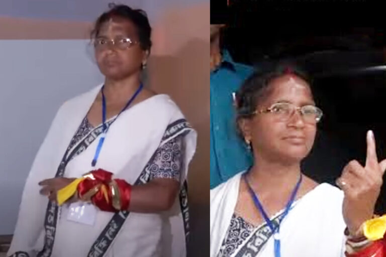 BJP candidate Ratna Debnath speaking to media amidst election tension and central forces in Panihati