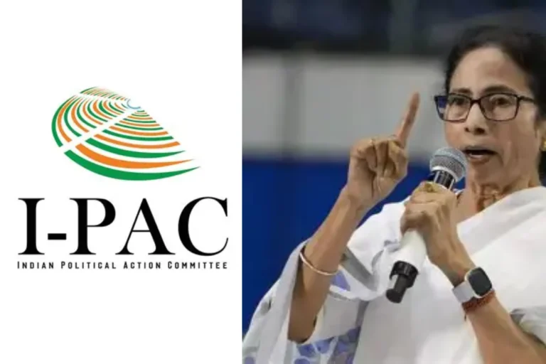 A dramatic representation of political tension, IPAC's digital strategy, and ED raids ahead of West Bengal Election 2026.