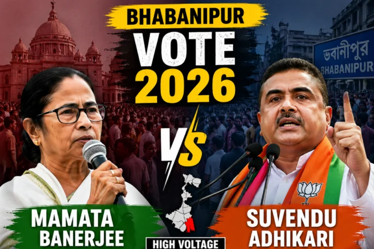 Bhabanipur Vote 2026 high voltage battle between Mamata Banerjee and Suvendu Adhikari during West Bengal elections