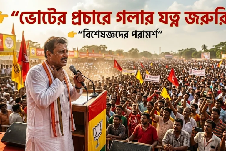 Throat Care Tips for Political Leaders during election campaign speech addressing crowd