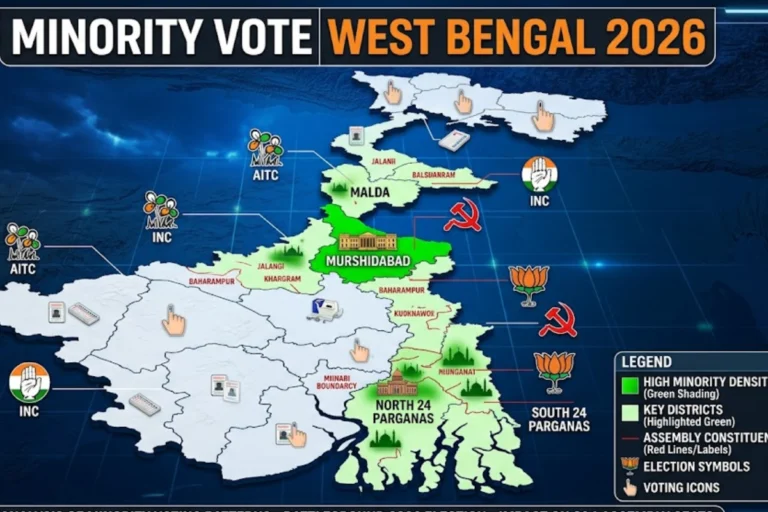 Minority Vote West Bengal 2026 impact on districts like Murshidabad Malda and North 24 Parganas