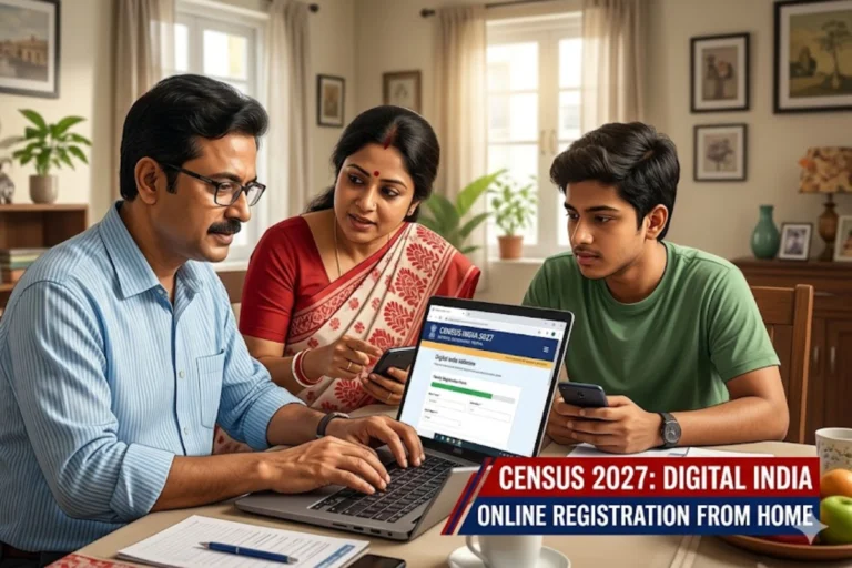 জনগণনা নিয়ে বড় ঘোষণা, এবার স্মার্টফোন থেকেই জমা দিতে পারবেন তথ্য, জেনে নিন পুরো পদ্ধতি Census 2027 Online Registration: Woman using smartphone for Census 2027 online self enumeration registration in India