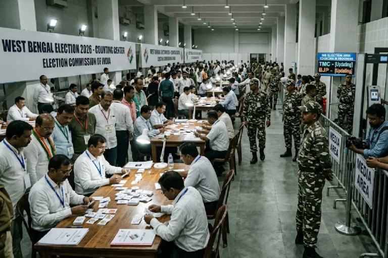 West Bengal Election Counting 2026 under tight security with observers monitoring vote counting amid political tension