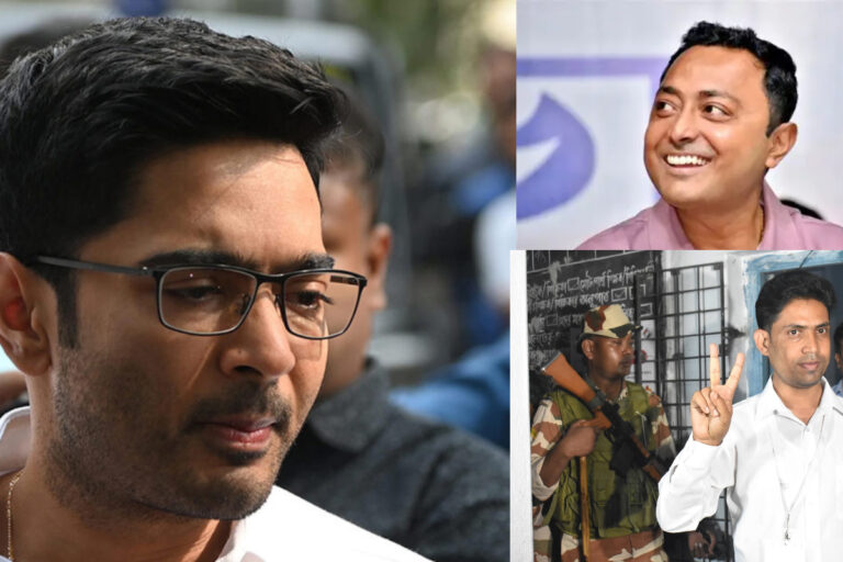 পুষ্পা সরে গেলেন, দেবরাজ গ্রেফতার, অভিষেককে ঘিরে বিতর্ক — তৃণমূলের ভবিষ্যৎ কোন পথে? Political tension inside Trinamool Congress after Debraj Chakraborty’s arrest and growing controversy around Abhishek Banerjee ahead of elections.