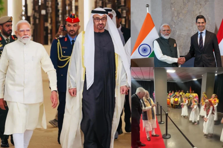 Narendra Modi Foreign Tour 2026: Narendra Modi receives grand welcome from Indian diaspora during his Netherlands and UAE diplomatic visit.