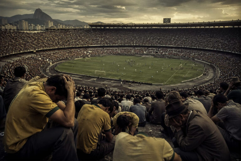Maracana Stadium World Cup History at the iconic football stadium in Rio de Janeiro, Brazil, known for the 1950 FIFA World Cup final and the historic Maracanazo defeat.