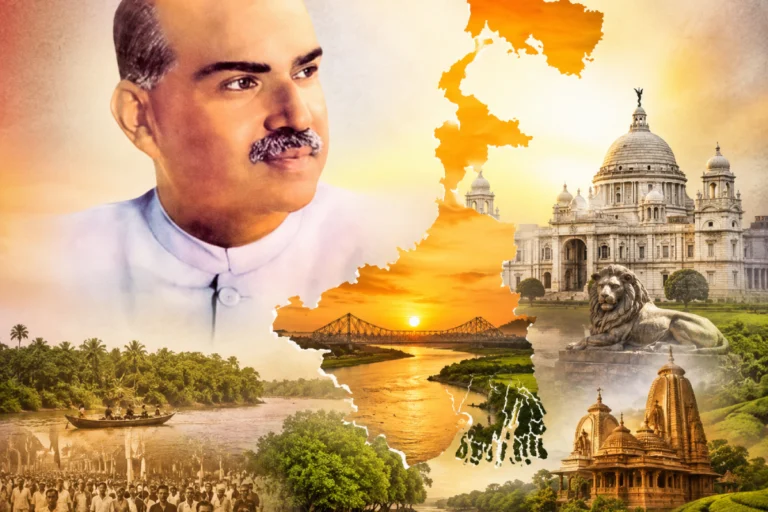 West Bengal Day 2026 commemorating the historic June 20 legislative vote that led to the formation of West Bengal, with a symbolic view of the state, historical landmarks, and the Indian Parliament.