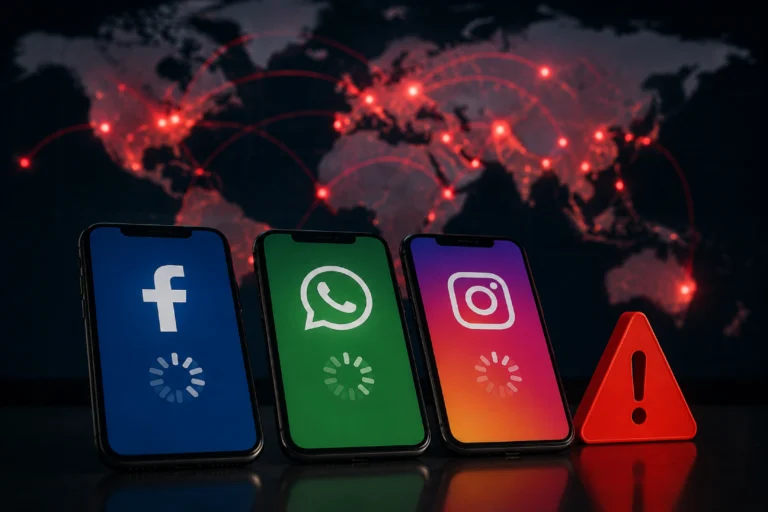 Facebook WhatsApp Instagram Outage causing global service disruption and users facing login and loading issues worldwide