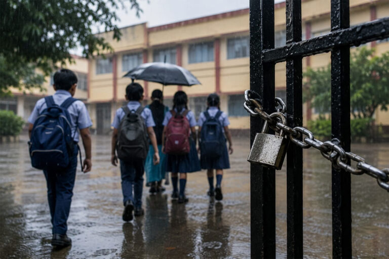 IMD heavy rain alert leads to school closure in affected areas