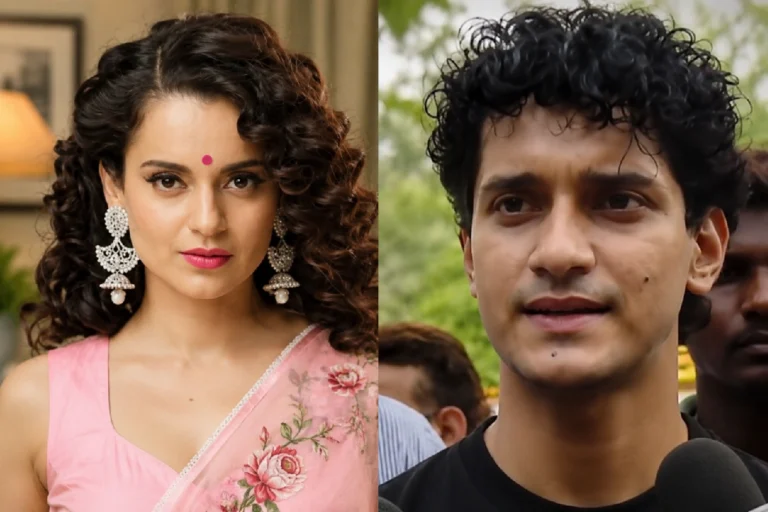 Kangana Ranaut Saurav Das controversy showing Kangana Ranaut reacting to remarks made by Saurav Das during an ongoing political and social media dispute.