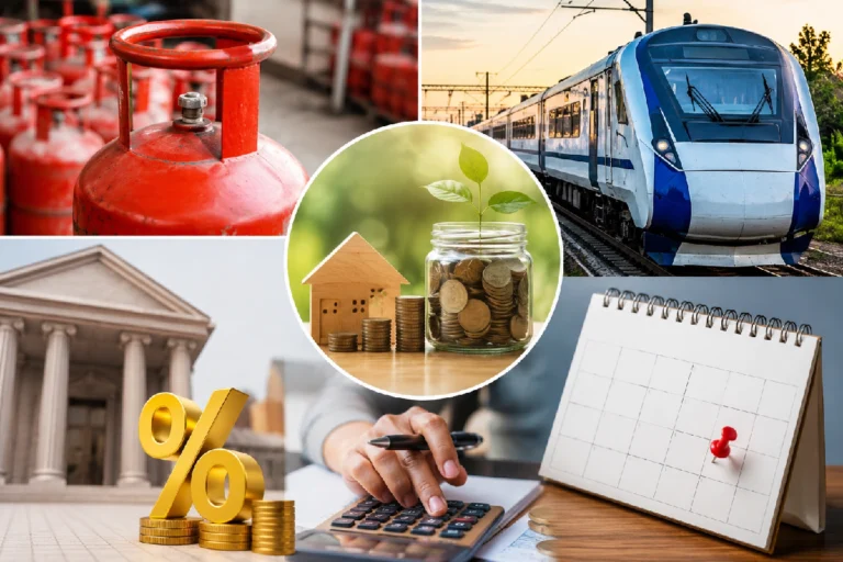 August 2026 New Rules India highlighting LPG cylinder price changes, bank holidays, Tatkal railway booking updates, ITR filing deadline and Aadhaar KYC rule changes.