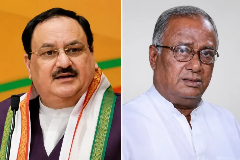 বিক্ষুব্ধ সাংসদরা কি আবার কালীঘাটের পথে? এক টেবিলে জেপি নাড্ডা, সৌগত রায়? বদলে যাচ্ছে রাজনৈতিক সমীকরণ? TMC MPs Political Speculation featuring Sougata Roy, Shatrughan Sinha and JP Nadda seated together during a political meeting, sparking discussions over possible political realignment.