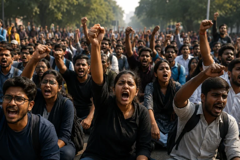 প্রশ্নফাঁসের প্রতিবাদে ছাত্র বিক্ষোভ এবার ছড়িয়ে পড়ল দেশজুড়ে— এবার কোন পথে ছাত্রসমাজ? Student Protest Over Question Paper Leak as students protest against exam irregularities and demand transparency in the education system across India.