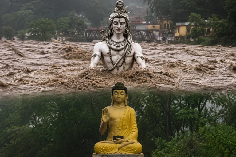 নেপালে ভয়াবহ বিপর্যয়, ধ্বংসস্তূপের মাঝেও অক্ষত বুদ্ধ-শিবের মূর্তি, সামনে এল অবাক করা তথ্য Nepal Flood Buddhist Shiva Statues remain intact after devastating floods