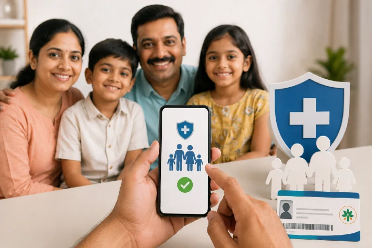 Ayushman Card family member addition process through online verification and Aadhaar authentication