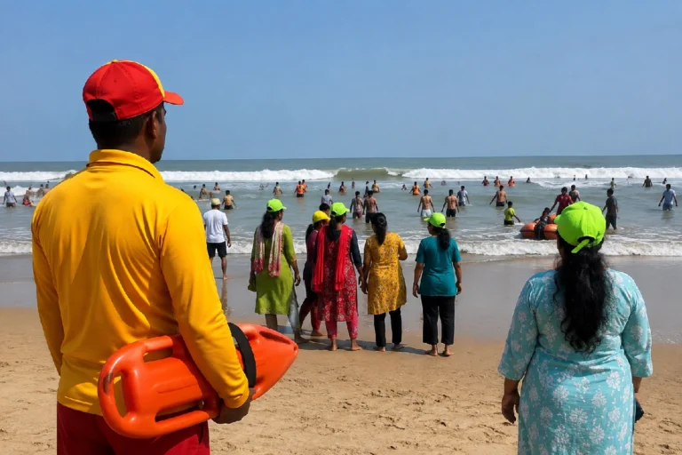 সমুদ্রে নামার নিয়মে বড় বদল! শাড়ি-সালোয়ারের বদলে কী পরতে হবে জানালেন স্বাস্থ্যমন্ত্রী Digha Sea Safety Rules announced for tourists with recommendations on swimsuit use, fluorescent caps, lifeguards, and stricter beach safety measures to prevent accidents.