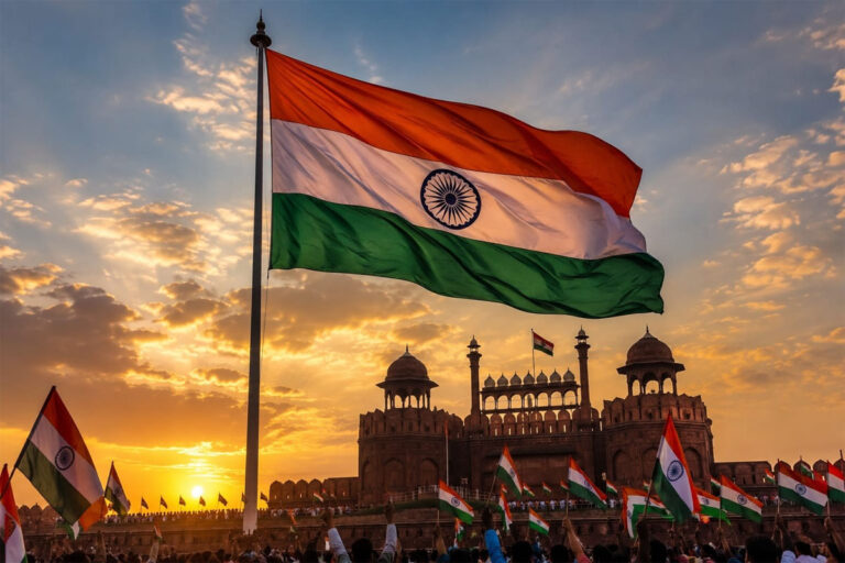Why India Became Independent on August 15: Indian national flag flying during Independence Day celebrations, symbolizing India’s freedom from British rule on August 15, 1947.