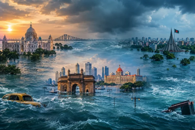 সমুদ্রের গ্রাসে কলকাতা-মুম্বই-ঢাকা! মানচিত্র থেকে মুছে যাওয়ার আশঙ্কা, সামনে ভয়ংকর ভবিষ্যৎ Equal Earth Map Projection showing the world with more accurate relative continent sizes