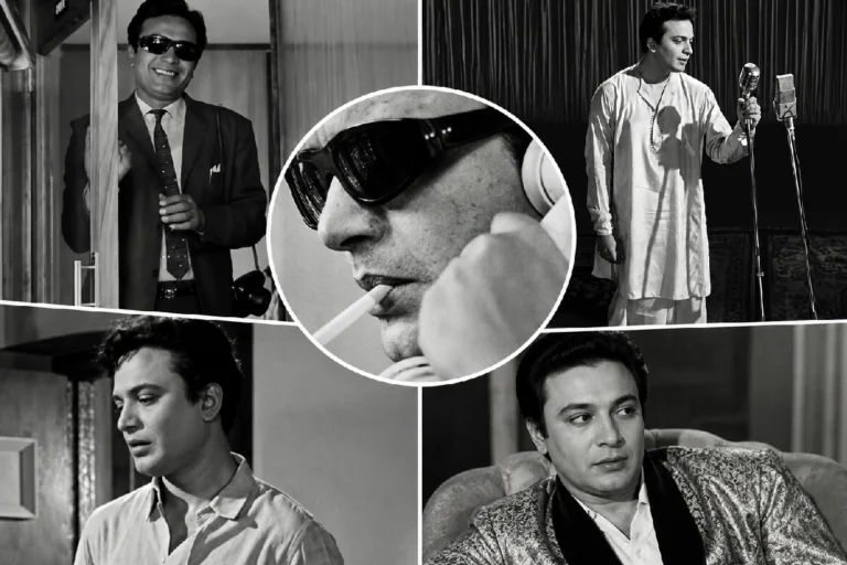 Uttam Kumar Fashion showcasing the iconic Bengali men's signature style with classic outfits and sunglasses