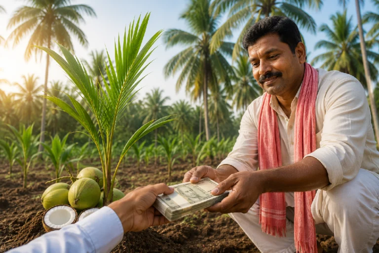 নারকেল গাছ লাগালেই মিলবে টাকা! কীভাবে আবেদন করবেন, কত টাকা পাবেন—জানুন পুরো নিয়ম Coconut Tree Subsidy West Bengal for farmers planting coconut trees with government financial support